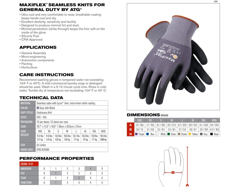 MaxiFlex 34-874 Ultimate Foam Nitrile Palm Coated Gloves, Gray, XXL (Pack of 12 - Dozen) - Image 4